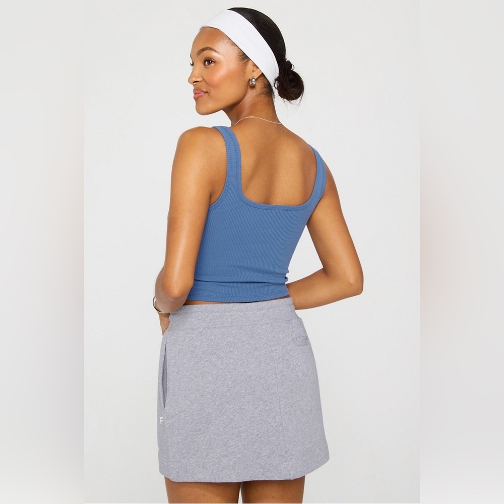 Fabletics Cropped Blue Ribbed Top - Picture 3 of 5